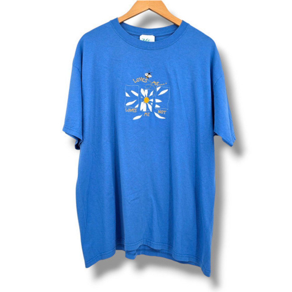 Vintage M&C Sportswear Women's Embroidered Bee Daisy‎ Loves Me Not T-Shirt XL